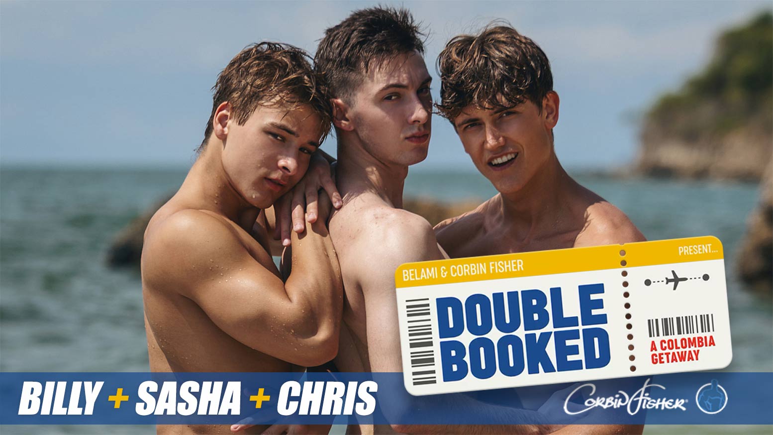 Sasha and Billy Tag-Team Chris in a Sun-Soaked Corbin Fisher x BelAmi Blowout