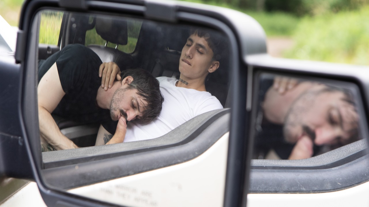 Straight Uncut Bros Fuck Against the Truck