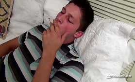 Wesley Chainsmoking In Bed